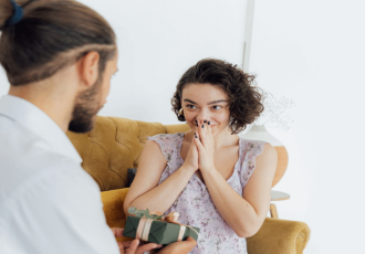 Man Giving Women a Gift